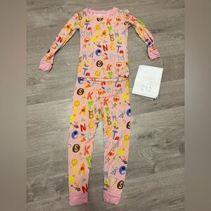 Little Sleepies Pink Alphabet Kids Pajamas bamboo